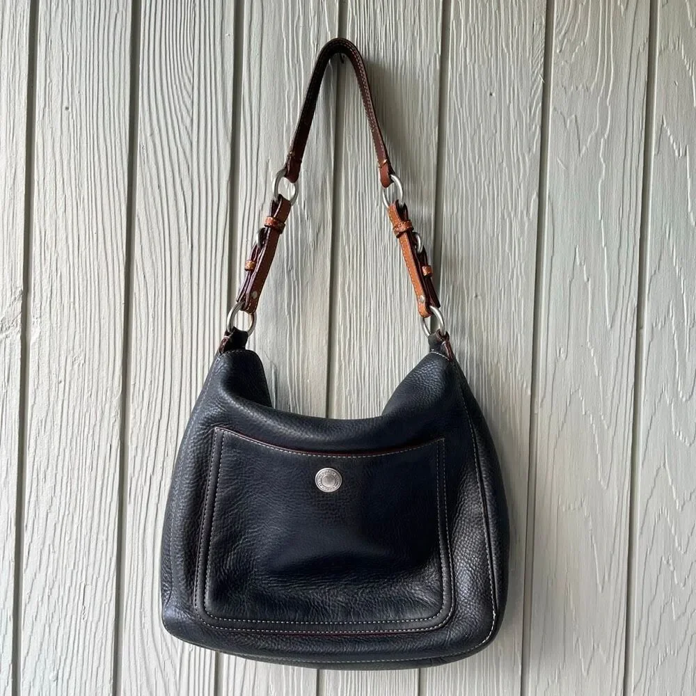 VTG Coach Legacy Black Pebbled Leather Hobo Bag | Fuchsia Lining 9379 - Picture 13 of 13